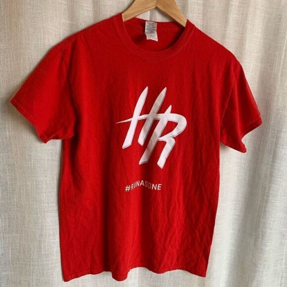 Gildan HR Run As‎ One Red T Shirt Medium Cotton Tee Houston Rockets Basketball